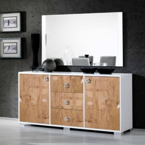 Ben Company Stella White and Oak Finish Italian Sideboard