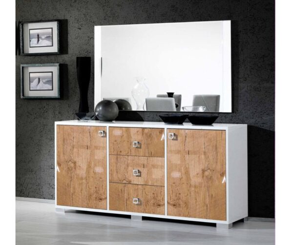 Ben Company Stella White and Oak Finish Italian Sideboard
