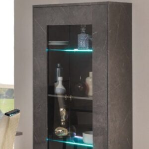 Ben Company Vittoria Grey Marble Finish Italian 2 Door Vitrine