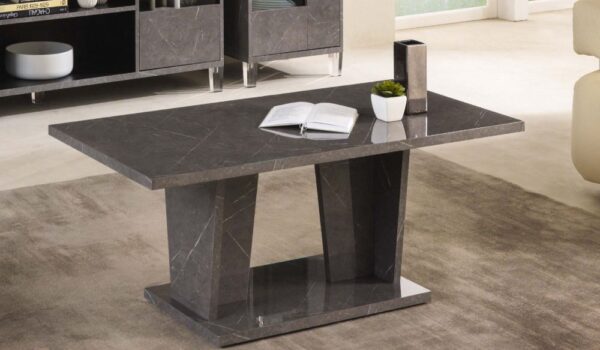 Ben Company Vittoria Grey Marble Finish Italian Coffee Table
