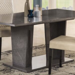 Ben Company Vittoria Grey Marble Finish Italian Extension Dining Table Only