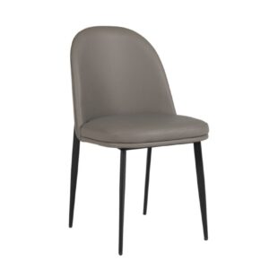 Vida Living Valent Grey Leather Dining Chair in Pair