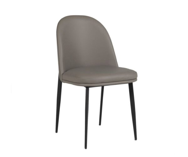 Vida Living Valent Grey Leather Dining Chair in Pair