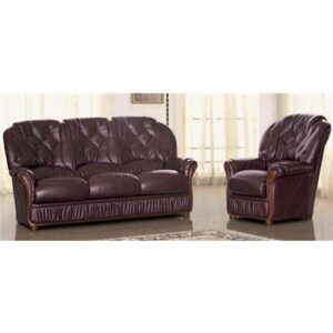 Angela Italian Full Leather 3 + 1 + 1 Sofa Suite