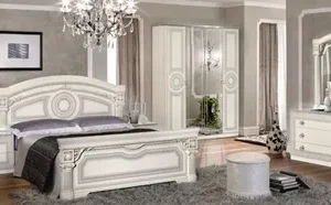 Camel Group Aida Night White And Silver Bedroom Set