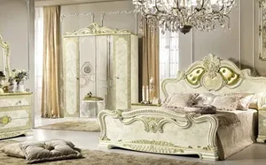 Camel Group Leonardo Night Ivory And Gold Bedroom Set
