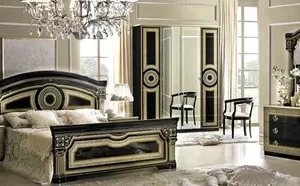 Camel Group Aida Night Black And Gold Bedroom Set