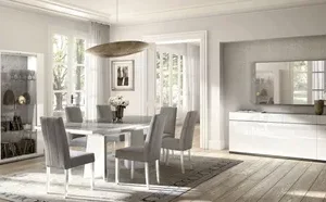 Modern Mara White Italian 6-10 Seater Extending Dining Table