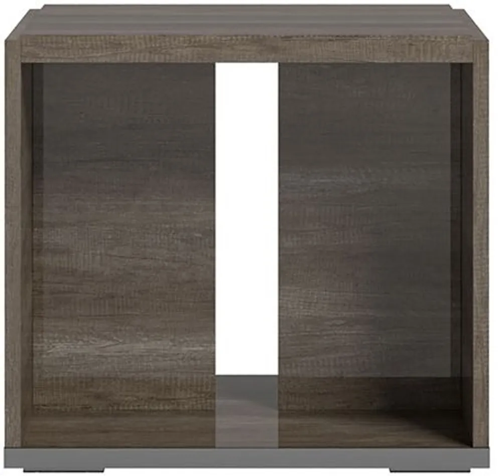 Modern Medea Vintage Oak Italian Lamp Table - Image 2