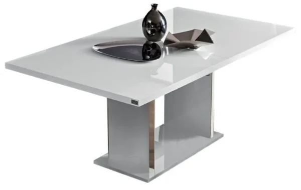 Lisa White Italian 6 Seater Pedestal Dining Table - Image 2