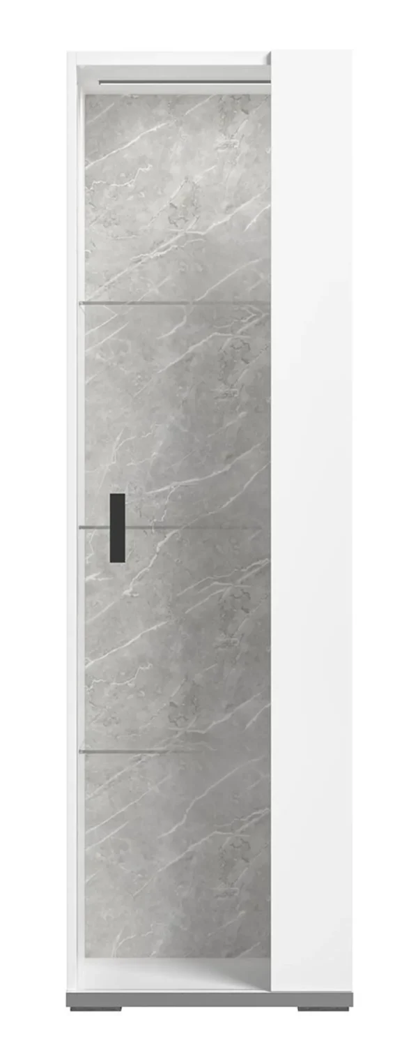 Modern Mara White Italian 1 Door Vitrine - RHF