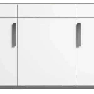 Modern Mara White 140cm Medium Buffet 3 Door Sideboard with Metal Handle