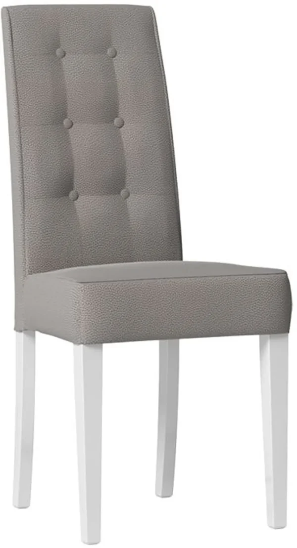 Set of 2 Modern Treviso White Italian Upholstered Dining Chair