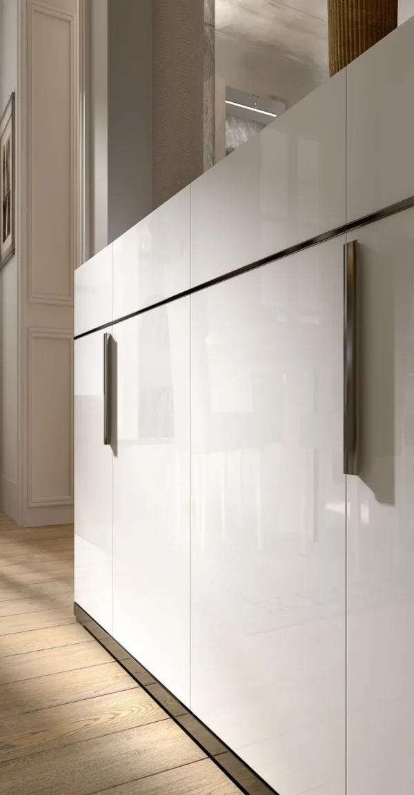 Modern Mara White 195cm Large Buffet 4 Door Sideboard with Metal Handle