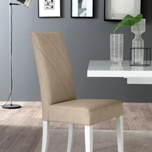 Set of 2 Lisa Italian Beige Faux Leather Dining Chair