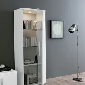 Lisa White Italian 1 Door Display Cabinet