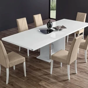 Lisa White Italian 8 Seater Pedestal Dining Table