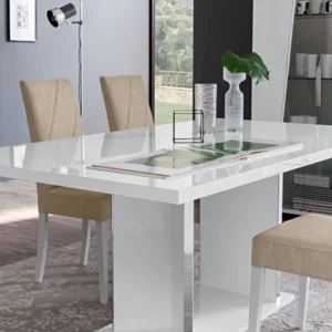 Lisa White Italian 6 Seater Pedestal Dining Table