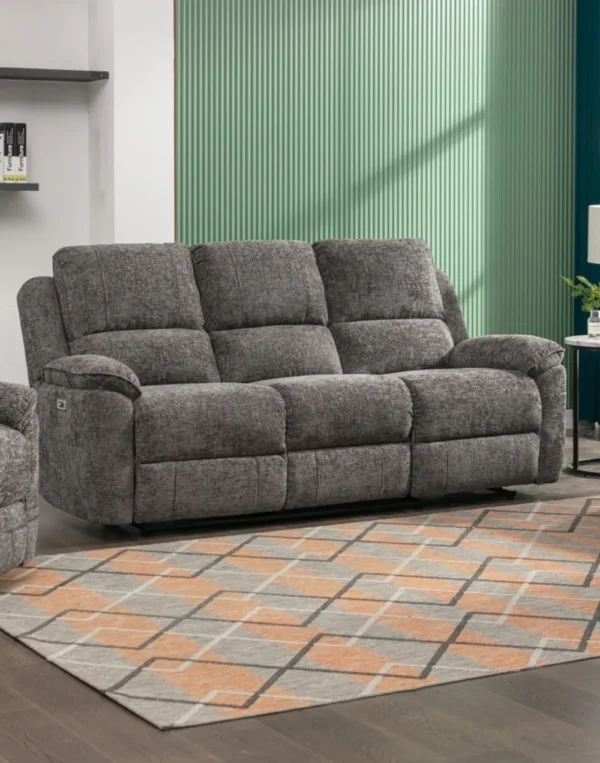 Eagarville Ash Fabric 2/3 Seater Recliner Sofa And Arm Chair