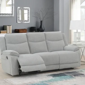 Timberon Light Grey Fabric 2/3 Seater Recliner Sofa