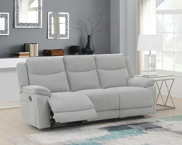 Timberon Light Grey Fabric 2/3 Seater Recliner Sofa