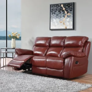 Laketown Burgundy Leather 2/3 Seater Recliner Sofa And Arm Chair