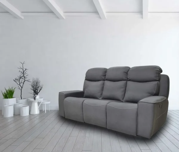 Charenton Dark Grey Fabric 2/3 Seater Recliner Sofa