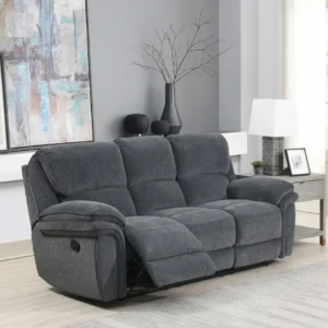 Henrietta Dark Grey Fabric 2/3 Seater Recliner Sofa And Arm Chair