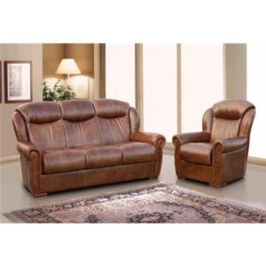Micela Italian FULL Leather 3 + 1 + 1 Sofa Suite