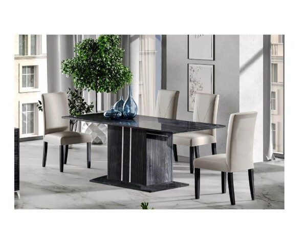 Ben Company Luna Dark Grey Italian Vittoria Dining Chair in Pair