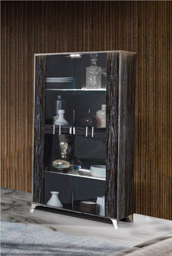 Ben Company Luna Dark Grey Italian 2 Door Vitrine