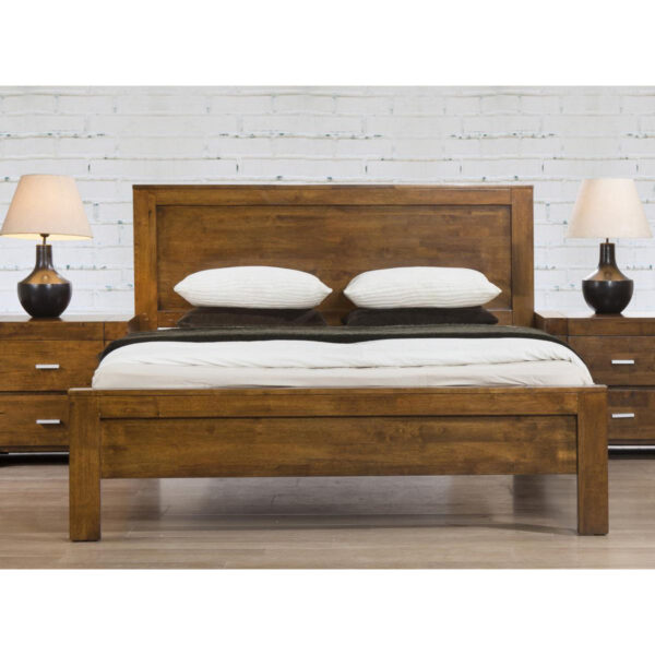 California Bed Solid Rubberwood Rustic Oak