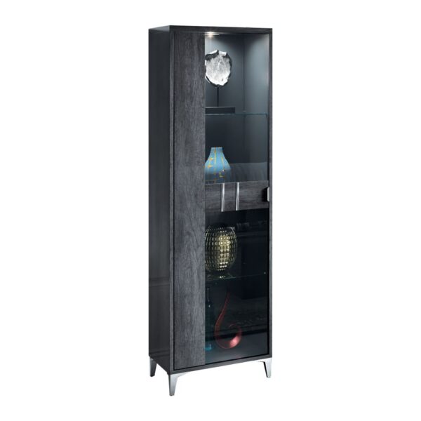 Ben Company Luna Dark Grey Italian 1 Door Vitrine