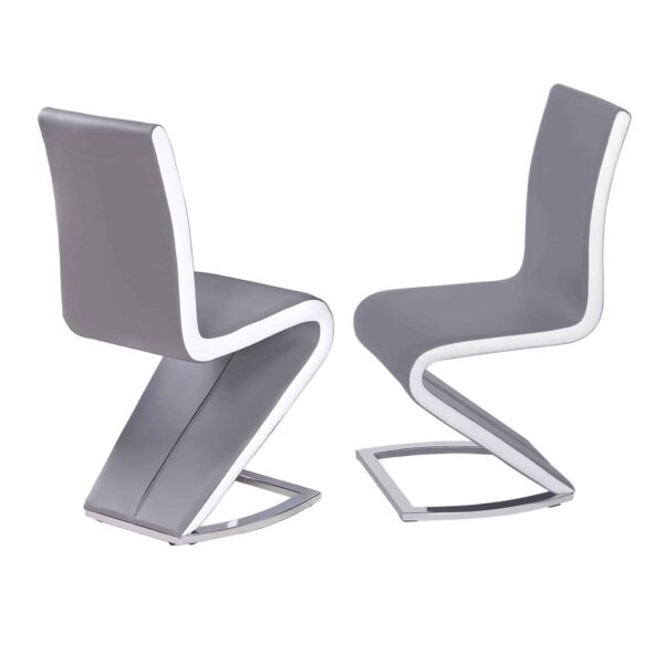 Le Aldridge Dining Chair Black with White PU Sides (2s) - Image 2