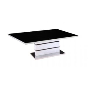 Aldridge High Gloss Coffee Table White with Black Or Grey Glass Top