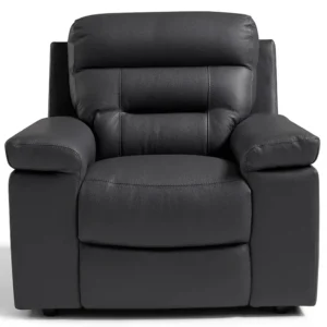 Irvington Dark Grey Italian Leather Recliner Armchair