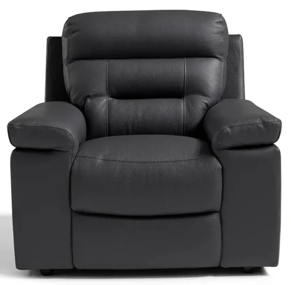 Irvington Dark Grey Italian Leather Recliner Armchair