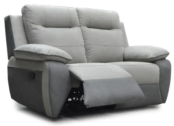 Trimont Grey Fabric Upholstered 2 Seater Recliner Sofa