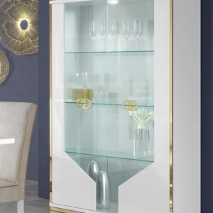 H2O Design Vogue White Italian 2 Door Display Cabinet