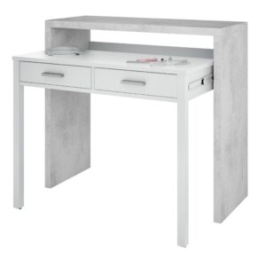 Epping Desk Pull Out White & Concrete