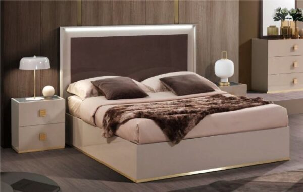 H2O Design Gilda Pearl Bronze Italian Bed Frame