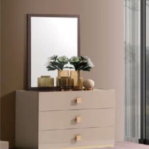H2O Design Gilda Pearl Bronze Italian 3 Drawer Dresser