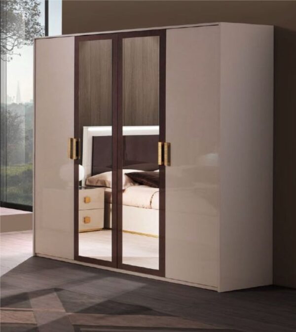 H2O Design Gilda Pearl Bronze Italian 4 Door Wardrobe