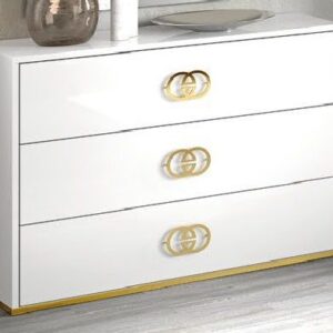 H2O Design Vogue White Italian 3 Drawer Dresser