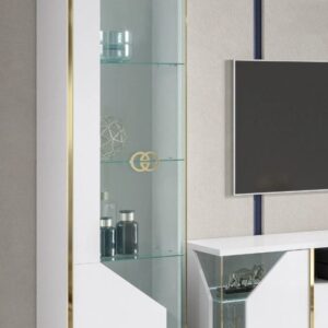 H2O Design Vogue White Italian 1 Door Display Cabinet