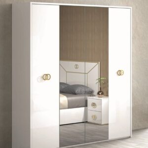 H2O Design Vogue White Italian 4 Door Wardrobe