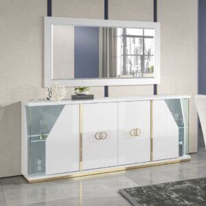 H2O Design Vogue White Italian 4 Door Sideboard