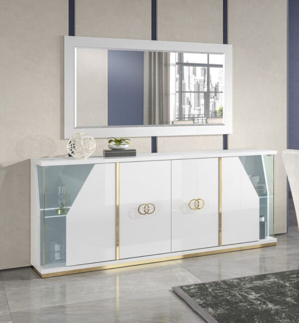 H2O Design Vogue White Italian 4 Door Sideboard