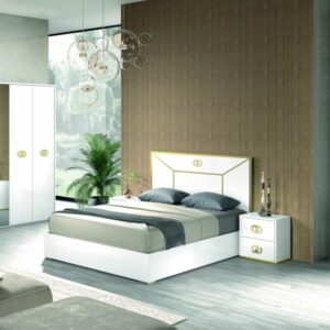 H2O Design Vogue White Italian Bedroom Set with 6 Door Wardrobe