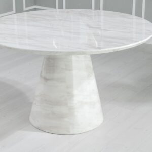 Cannes 130cm White Marble Round Dining Table
